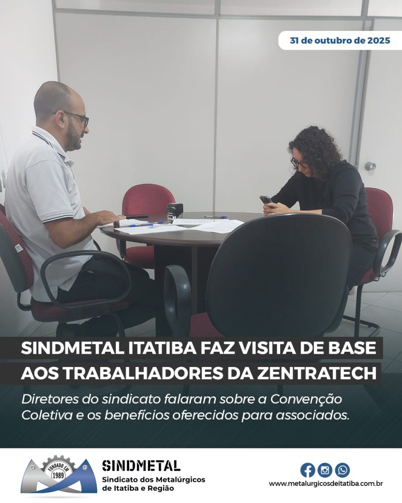 Sindmetal Itatiba faz visita de base aos trabalhadores da Zentratech